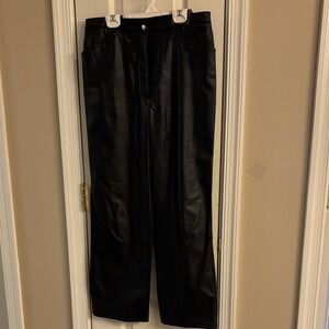 Gispa Black Faux Leather Pants size 12